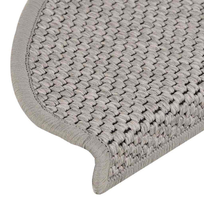 Tappeti Autoadesivi Scale Aspetto Sisal 15 pz 65x21x4cm Argento