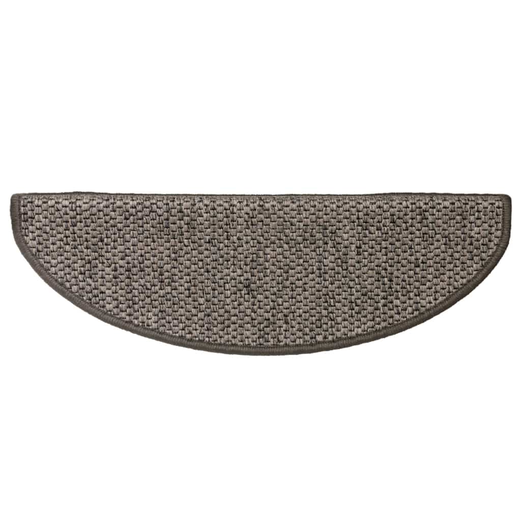 Tappeti Adesivi per Scale Sisal 15pz 65x21x4cm Grigio e Beige