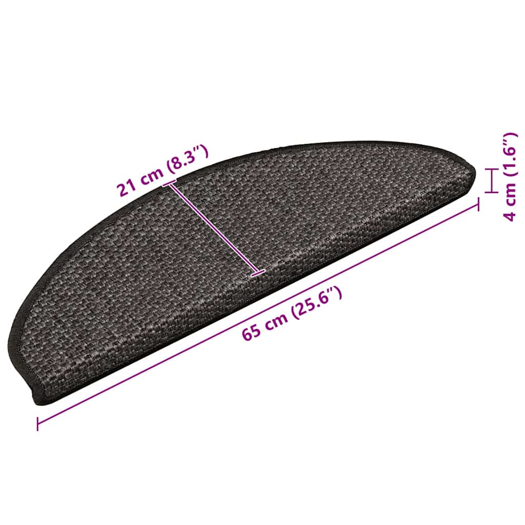 Tappeti Autoadesivi Scale Aspetto Sisal 15pz 65x21x4 Antracite | homemem39