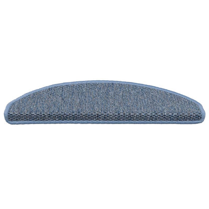 Tappeti Autoadesivi Scale Aspetto Sisal 15 pz 65x21x4 cm Blu