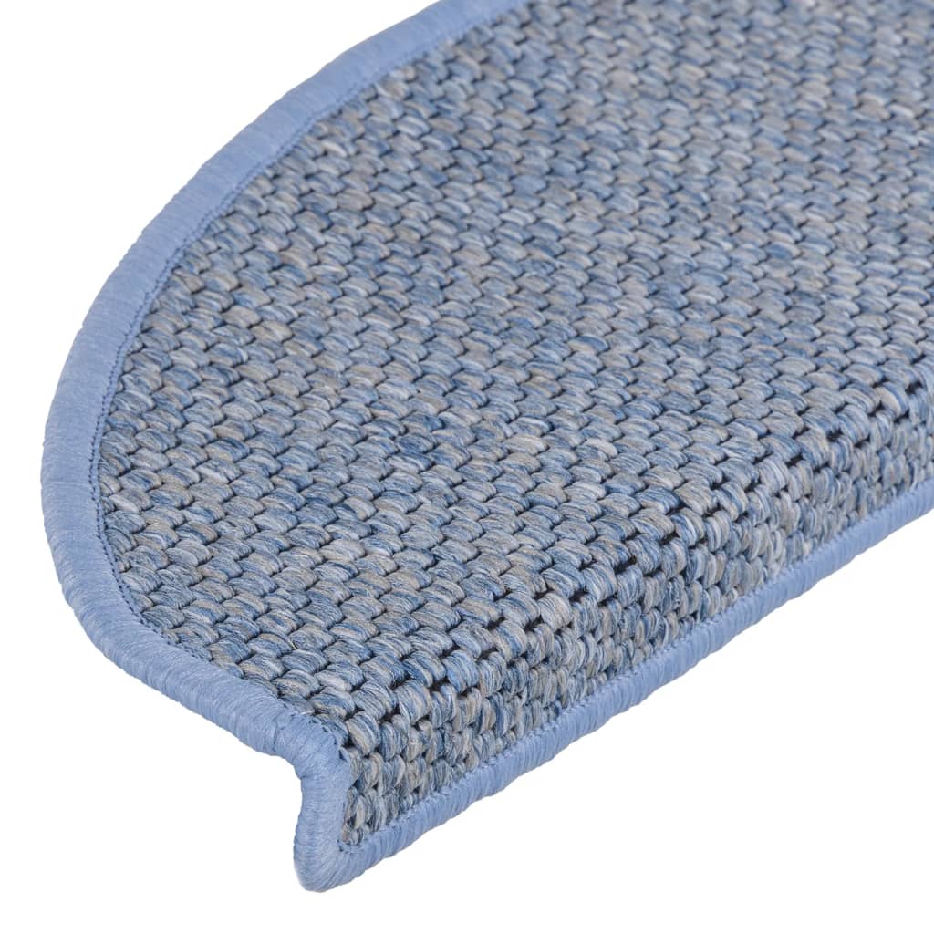 Tappeti Autoadesivi Scale Aspetto Sisal 15 pz 65x21x4 cm Blu