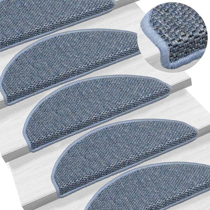 Tappeti Autoadesivi Scale Aspetto Sisal 15 pz 65x21x4 cm Blu