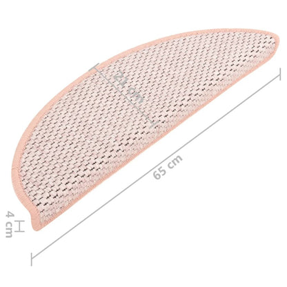 Tappeti Autoadesivi Scale Aspetto Sisal 15 pz 65x21x4 cm Rossi