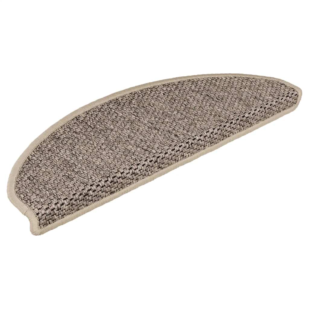 Tappeti Adesivi Scale Aspetto Sisal 15 pz 65x21x4cm Beige Scuro | homemem39