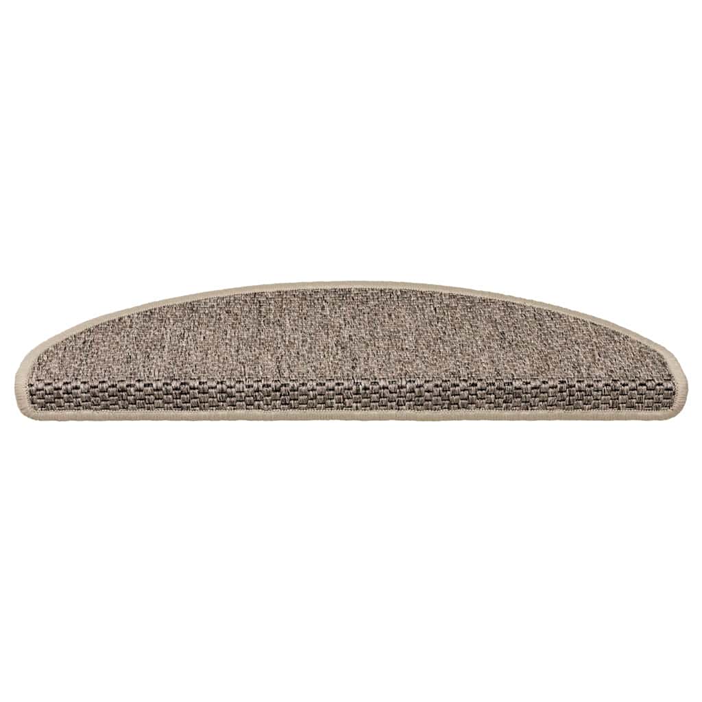 Tappeti Adesivi Scale Aspetto Sisal 15 pz 65x21x4cm Beige Scuro | homemem39