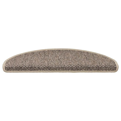 Tappeti Adesivi Scale Aspetto Sisal 15 pz 65x21x4cm Beige Scuro | homemem39