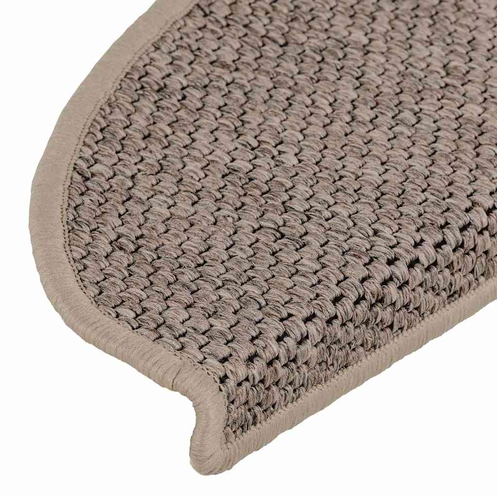 Tappeti Adesivi Scale Aspetto Sisal 15 pz 65x21x4cm Beige Scuro | homemem39