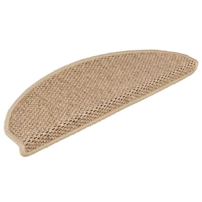 Tappeti Autoadesivi Scale Aspetto Sisal 15 pz 65x21x4 cm Sabbia
