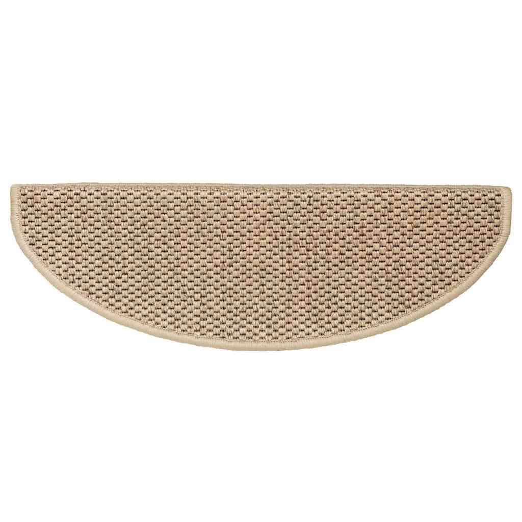 Tappeti Autoadesivi Scale Aspetto Sisal 15 pz 65x21x4 cm Sabbia