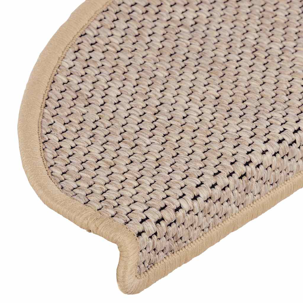 Tappeti Adesivi Scale Aspetto Sisal 15pz 65x21x4cm Beige Chiaro | homemem39