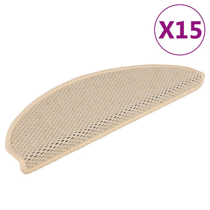 Tappeti Autoadesivi Scale Aspetto Sisal 15 pz 65x21x4cm Berbero