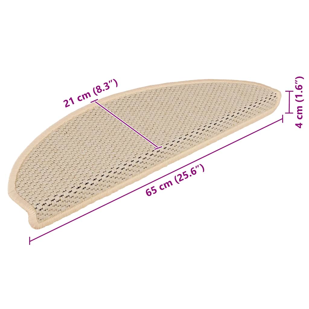 Tappeti Autoadesivi Scale Aspetto Sisal 15 pz 65x21x4cm Berbero | homemem39