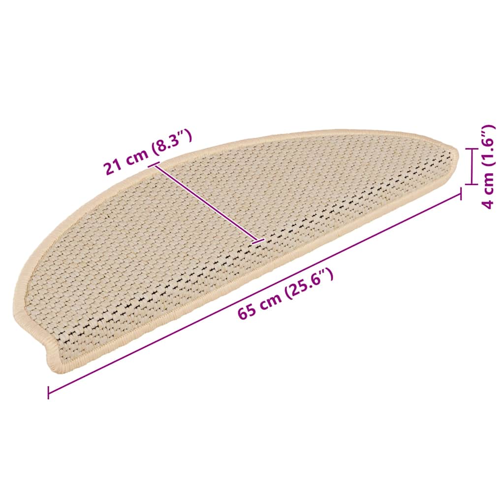 Tappeti Autoadesivi Scale Aspetto Sisal 15 pz 65x21x4cm Berbero