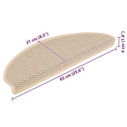 Tappeti Autoadesivi Scale Aspetto Sisal 15 pz 65x21x4cm Berbero