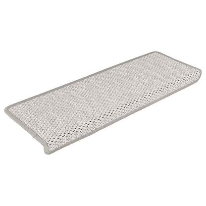 Tappeti Autoadesivi Scale Aspetto Sisal 15 pz 65x21x4cm Platino | homemem39