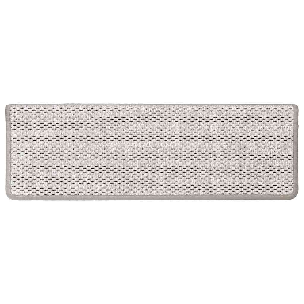 Tappeti Autoadesivi Scale Aspetto Sisal 15 pz 65x21x4cm Platino
