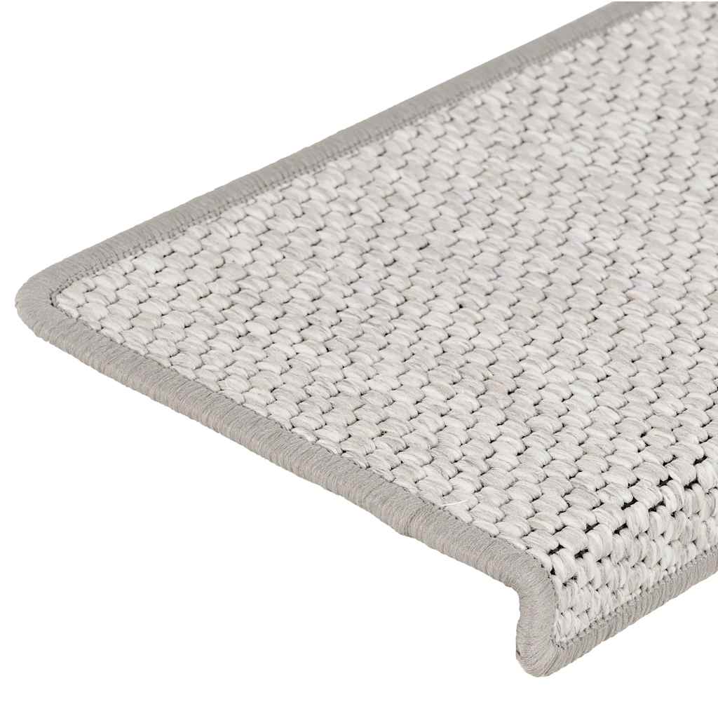 Tappeti Autoadesivi Scale Aspetto Sisal 15 pz 65x21x4cm Platino | homemem39