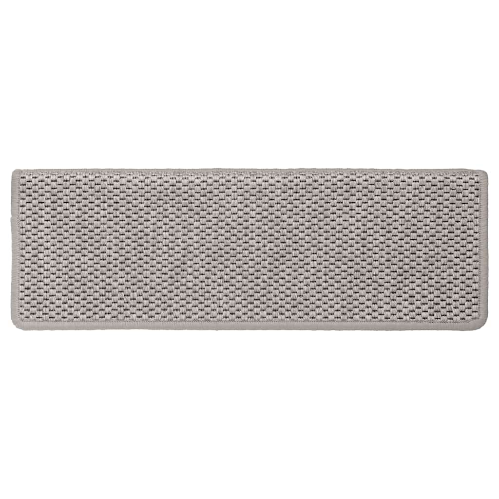 Tappeti Autoadesivi Scale Aspetto Sisal 15 pz 65x21x4cm Argento