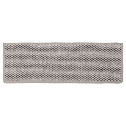 Tappeti Autoadesivi Scale Aspetto Sisal 15 pz 65x21x4cm Argento