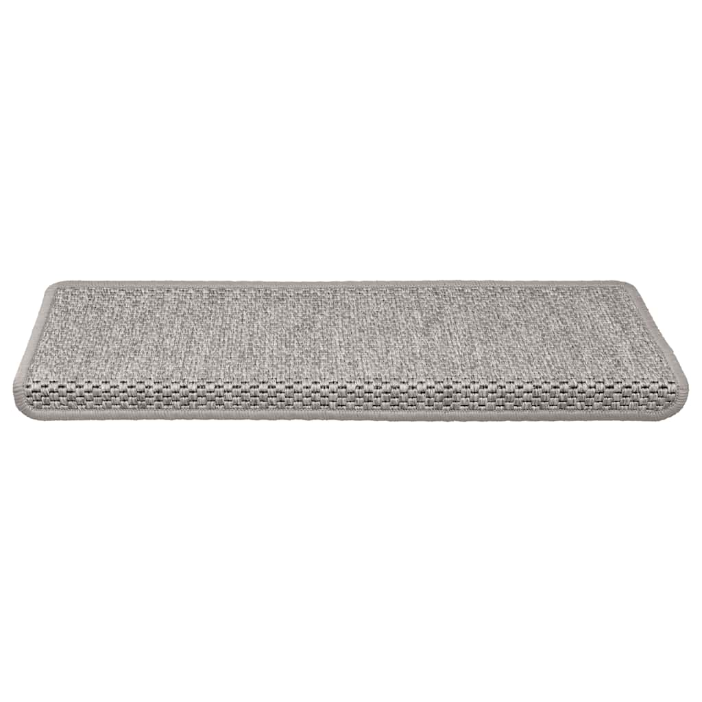 Tappeti Autoadesivi Scale Aspetto Sisal 15 pz 65x21x4cm Argento