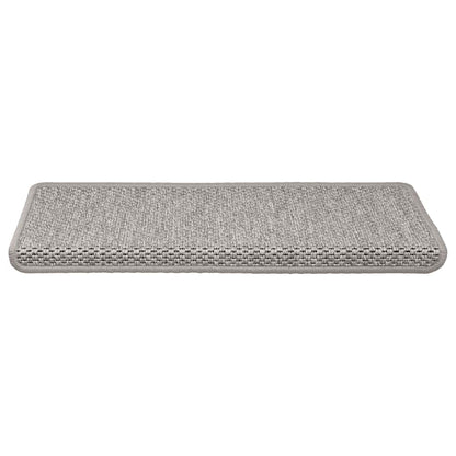 Tappeti Autoadesivi Scale Aspetto Sisal 15 pz 65x21x4cm Argento
