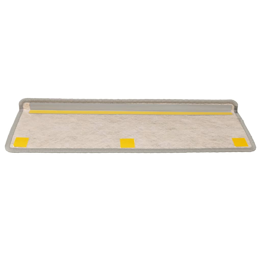 Tappeti Autoadesivi Scale Aspetto Sisal 15 pz 65x21x4cm Argento