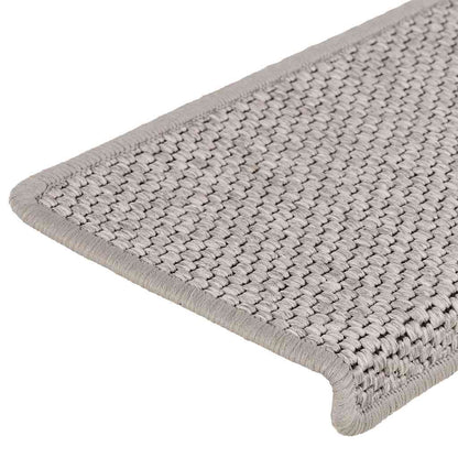 Tappeti Autoadesivi Scale Aspetto Sisal 15 pz 65x21x4cm Argento | homemem39