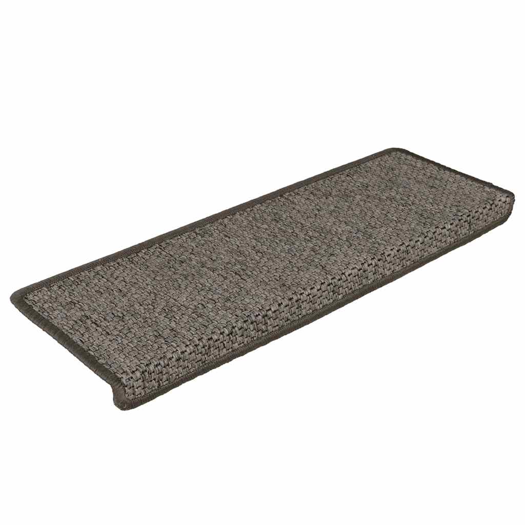 Tappeti Autoadesivi Scale Sisal 15 pz 65x21x4 cm Grigio e Beige
