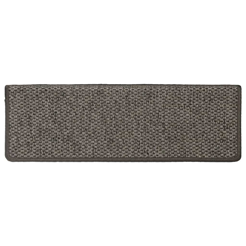 Tappeti Autoadesivi Scale Sisal 15 pz 65x21x4 cm Grigio e Beige