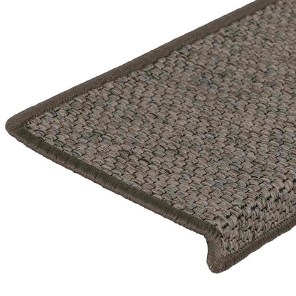 Tappeti Autoadesivi Scale Sisal 15 pz 65x21x4 cm Grigio e Beige