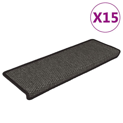Tappeti Autoadesivi Scale Aspetto Sisal 15pz 65x21x4 Antracite