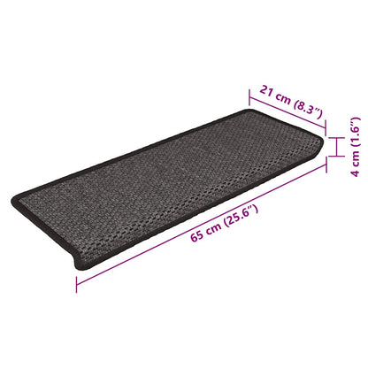 Tappeti Autoadesivi Scale Aspetto Sisal 15pz 65x21x4 Antracite