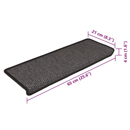 Tappeti Autoadesivi Scale Aspetto Sisal 15pz 65x21x4 Antracite