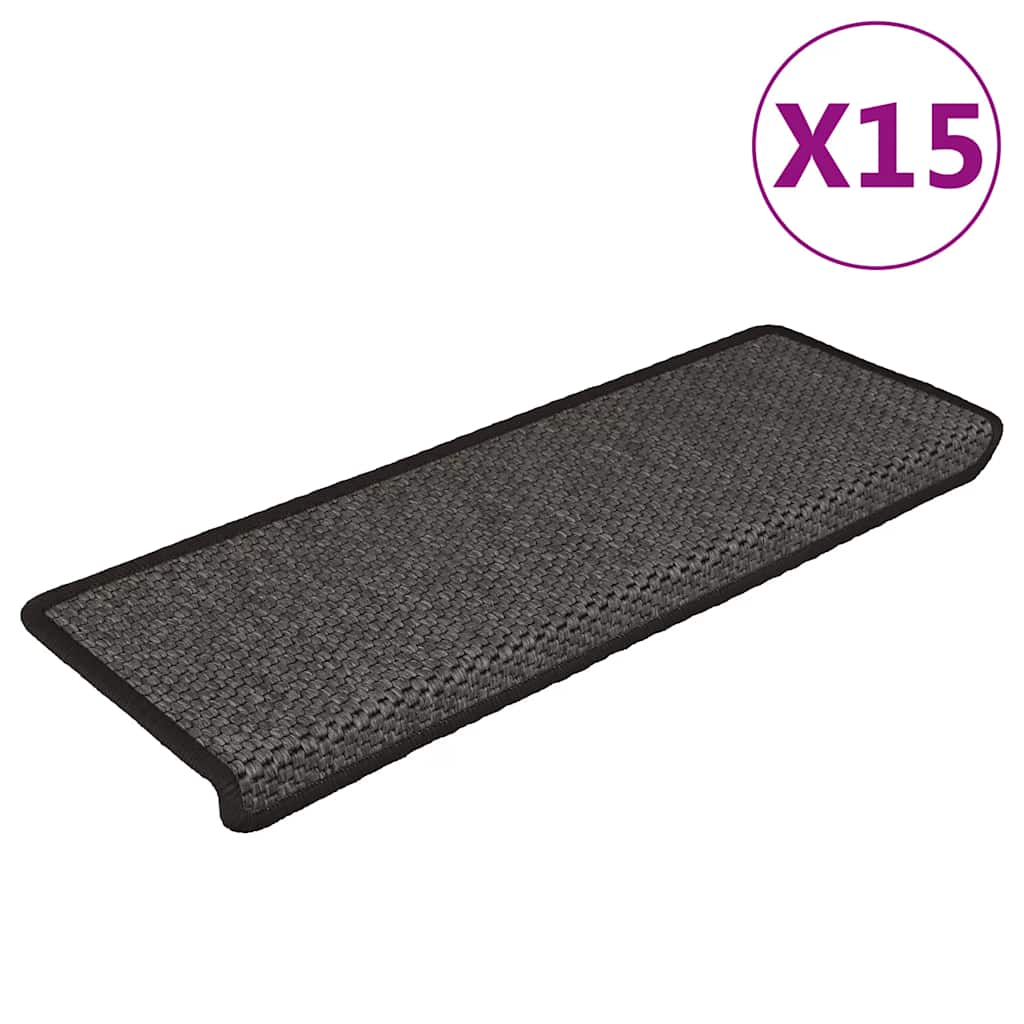 Tappeti Autoadesivi Scale Aspetto Sisal 15pz 65x21x4 Antracite