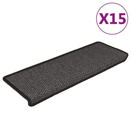 Tappeti Autoadesivi Scale Aspetto Sisal 15pz 65x21x4 Antracite