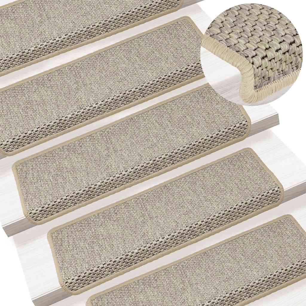 Tappeti Autoadesivi Scale Aspetto Sisal 15 pz Verde Chiaro