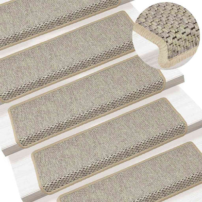 Tappeti Autoadesivi Scale Aspetto Sisal 15 pz Verde Chiaro