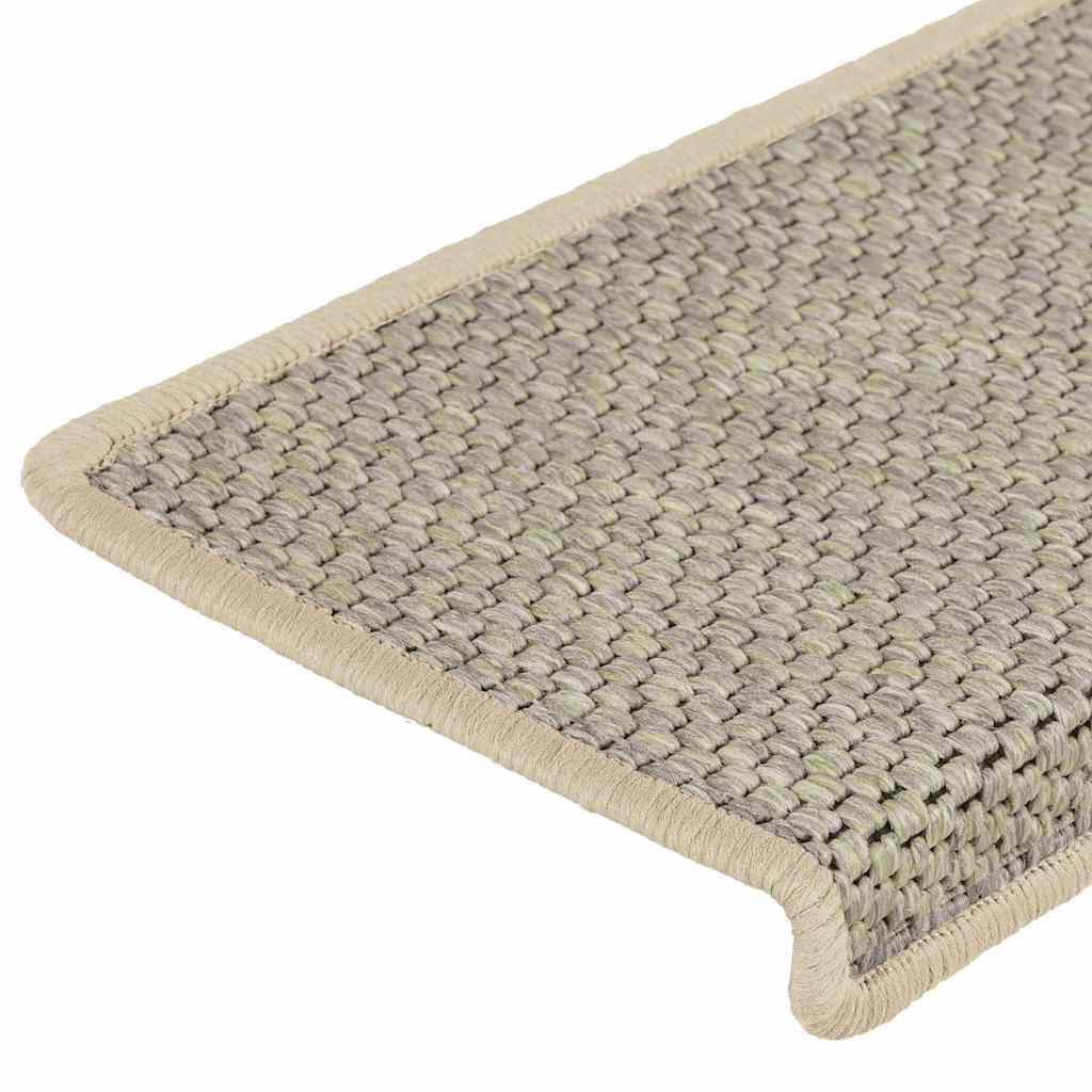 Tappeti Autoadesivi Scale Aspetto Sisal 15 pz 65x21x4 cm Verde Chiaro