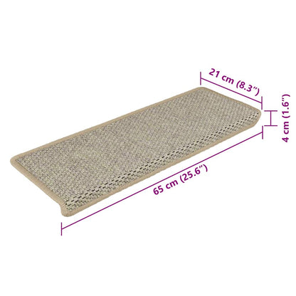 Tappeti Autoadesivi Scale Aspetto Sisal 15 pz Verde Chiaro