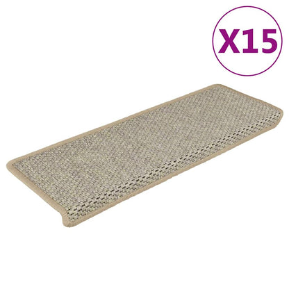 Tappeti Autoadesivi Scale Aspetto Sisal 15 pz 65x21x4 cm Verde Chiaro