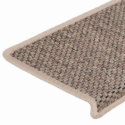 Tappeti Adesivi Scale Aspetto Sisal 15 pz 65x21x4cm Beige Scuro | homemem39
