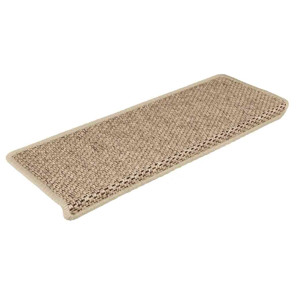 Tappeti Autoadesivi Scale Aspetto Sisal 15 pz 65x21x4 cm Sabbia | homemem39