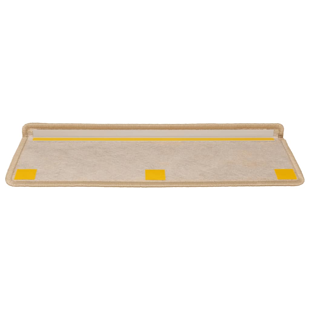 Tappeti Adesivi Scale Aspetto Sisal 15pz 65x21x4cm Beige Chiaro | homemem39