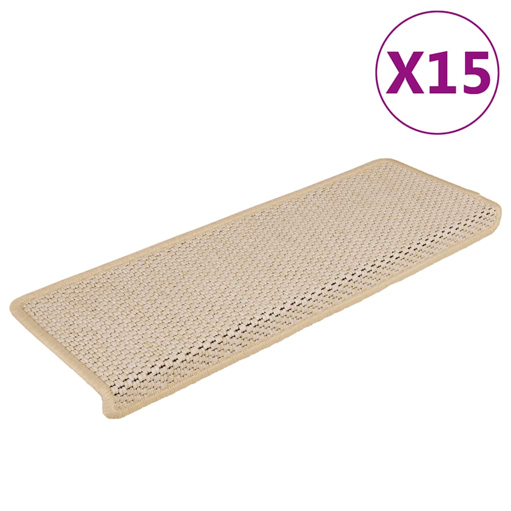 Tappeti Autoadesivi Scale Aspetto Sisal 15 pz 65x21x4 cm Berber