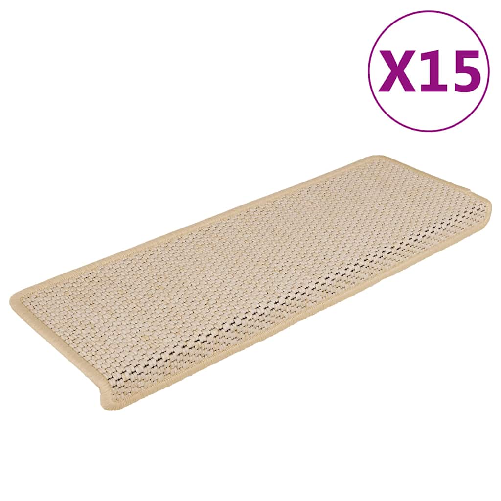 Tappeti Autoadesivi Scale Aspetto Sisal 15 pz 65x21x4 cm Berber