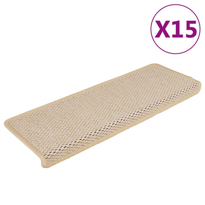 Tappeti Autoadesivi Scale Aspetto Sisal 15 pz 65x21x4 cm Berber