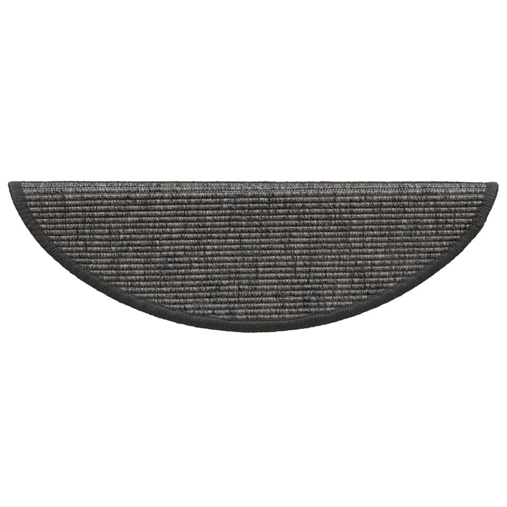 Tappetini per scale 15 pz 56x17x3 cm Beige e Grigio Semicircolari | homemem39