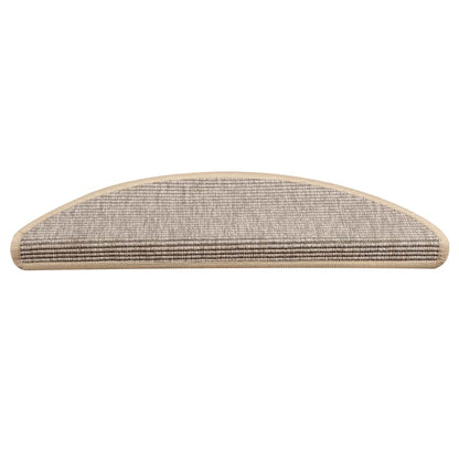 Tappetini per scale 15 pz 56x17x3 cm Argento Semicircolari