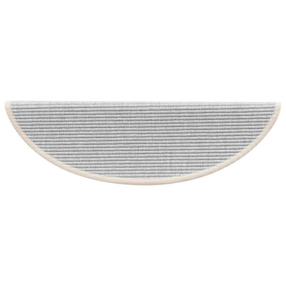 Tappetini per scale 15 pz 56x17x3 cm Argento Semicircolari