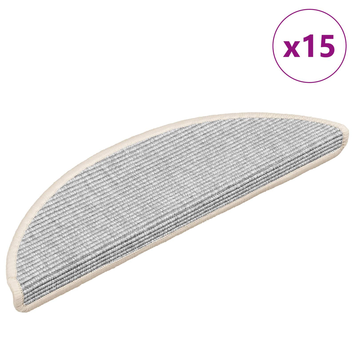 Tappetini per scale 15 pz 56x17x3 cm Argento Semicircolari